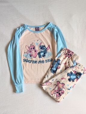 disney lilo & stitch soft feel long sleeve & pants pajama set girls XS 4/5